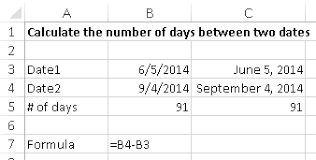 January february march april may june july august september october november december. Calculate The Number Of Days Between Two Dates Using Excel Learn Microsoft Excel Five Minute Lessons