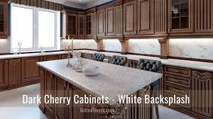 The following is an analysis of what countertops pair well with different cherry cabinets. Cherry Wood Kitchen Cabinets Countertop Wall Colors