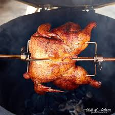 Incredibly Juicy Smoky And Crispy Skinned This Rotisserie Chicken Is Likely As Goo In 2020 Smoked Food Recipes Rotisserie Chicken On Grill Rotisserie Chicken Recipes