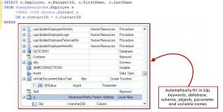 Sql Code Auto Complete Automatically Fill In Sql Keywords Database Schema Objects Parameter And Variable Names Coding Sql Sql Server Management Studio