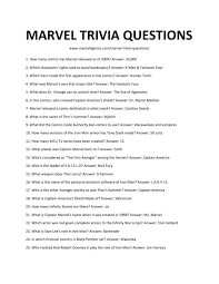 They should rename the trivia hero award for the day to the guy who memorized. 45 Best Marvel Trivia Questions And Answers This Is The List You Need