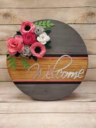 There are 11964 wooden sign flowers for sale on etsy, and they cost $28.86 on average. Personalized Wood Sign Custom Wedding Gift Door Signs Diy Round Wood Sign Felt Flowers