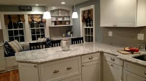 White Ice Granite Thornton Shaker Cabinets By Kraftmaid Kraftmaid Kitchen Cabinets Kraftmaid Kitchens Kitchen Cabinets