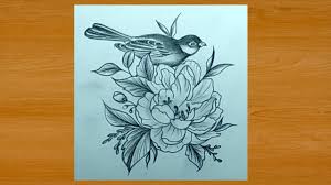 Pencil Drawing A Beautiful Bird On A Flower Youtube Visit my youtube channel to learn drawing and coloring pencil drawing a beautiful bird on a flower