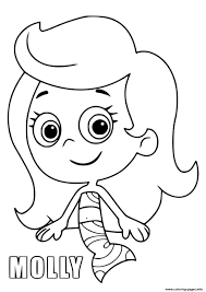 Coloring pages are fun for children of all ages and are a great educational tool that helps children develop fine motor skills, creativity and color recognition! Molly Cute Bubble Guppies Coloring Pages Printable