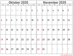 Das bundesland niedersachsen hat im jahr 2021 neben 11 bundesweiten feiertage noch 1 zusätzliche bundeslandspezifische feiertage. Kalender Oktober Und November 2020 Kostenloser Download