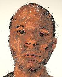 Craig Paul Nowak abstract drip portrait blend in stand out white