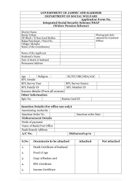 First of all, download the application form. Pdf Jammu Kashmir Widow Pension Scheme Form Pdf Download Instapdf