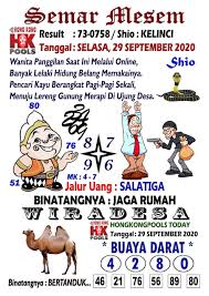 Syair Hk 29 September 2020 Mbah Semar