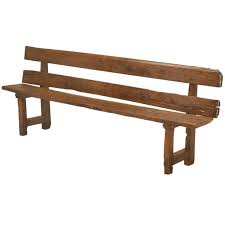 Oak dining bench with back. Antique French White Oak Rustic And Primitive Dining Bench W Back At 1stdibs
