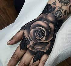 See more ideas about realistic rose tattoo, rose tattoo, realistic rose. Black Rose Hand Tattoo Design Hand Tattoos For Guys Rose Hand Tattoo Hand Tattoos For Women