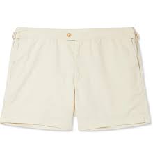 Tom Ford Slim Fit Short Length Swim Shorts White Tom Ford