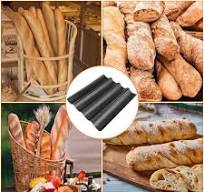 Molde Para Baguettes Antiadherente - Bandeja Perforada De Acero Al Carbono  - Ideal Para Pan Francés Casero