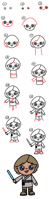 How To Draw Luke Skywalker Cartoon Art For Kids Hub Easy Drawings For Kids Easy Drawings Star Wars Kids