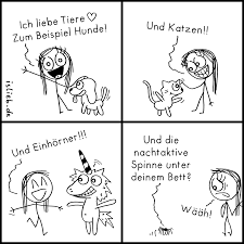 Grusst Die Lieben Tiere Unter Eurem Bett Einhorn Hund Islieb Katze Spinne Tiere Tierlieb In 2020 Puppy Barking Cartoon Comics