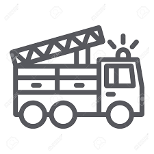 Fire truck wireframe from black lines isolated on white background. 22 Easy Fire Truck Clipart Black And White Background Cebong Kampret