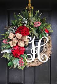 On Sale Christmas Wreath For Front Door Monogram Wreaths Holiday Wreaths Front Door Wreat Christmas Wreaths Holiday Wreaths Christmas Wreaths For Front Door
