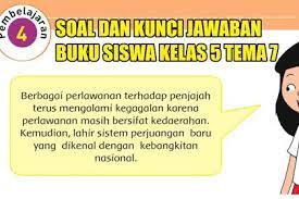 Soal Dan Kunci Jawaban Buku Siswa Kelas 5 Tema 7 Subtema 1 Pembelajaran 4 Buku Kunci Berkelas