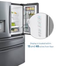 Get the storage your family needs and easily access filtered water with this refrigerator with water dispenser. Samsung 28cuft 4 Door French Door Refrigerator With Food Showcase And External Water And Ice Dispenser Costco