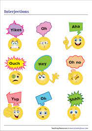 Interjection Chart Interjections Parts Of Speech Worksheets English Learning Spoken