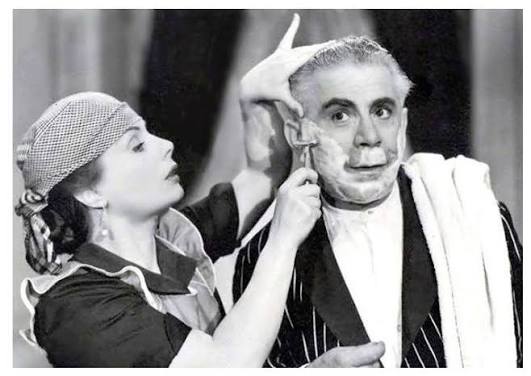NINI MARSHALL y FRANCISCO ALVAREZ en "Santa Cándida" (Luis César Amadori,  1945) FRANCISCO ALVAREZ (1892–1960) Gran actor cómico, filmó más de 40  películas, las más recordadas “Hay que educar a Niní”, “El