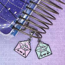 Cute Envelope With Stars Enamel Charm