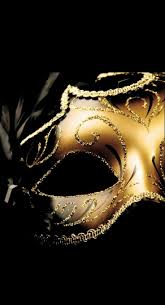 Anna Venedig Maske Schwarzes Gold Schwarzer Hintergrund
