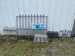 Fence line feeder for goats. O2221 Grand Empire No Dig Fence And Four Small Garden Fences Estatesales Org