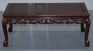 It makes a perfect table syand by the bed. Japanese Chinese Hand Carved Coffee Tee Table Dragons Claw Ball Feet Circa 1910 At 1stdibs