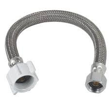 Flexible toilet supply lines have factory installed ends on them. Brasscraft 1 2 In Compression X 7 8 In Ballcock Nut X 12 In Braided Polymer Toilet Connector B3 12dl F The Home Depot