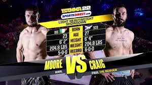 Craig defeated mauricio rua via tko (punches) at 3:36 of round 2 at ufc 255 on saturday in las vegas. Bamma 22 Prelims Paul Craig Vs Karl Moore Youtube
