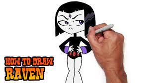 From this point on, press harder with your pencil in order to get darker lines and a more defined sketch. How To Draw Raven Uncloaked Teen Titans Go Youtube