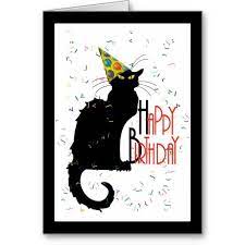 Le Chat Noir Happy Birthday Card Zazzle Com Happy Birthday Art Happy Birthday Book Le Chat Noir
