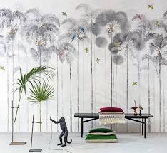 Black And White Tropical Mural Wallpaper Khroma Bathroom Wallpaper Tropical Mural Wallpaper Tropical Wallpaper