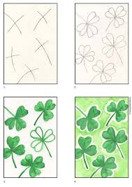 Make the rectangle thinner at the end inside of the circle and thicker at the end outside of the circle. How To Draw A Shamrock Art Projects For Kids