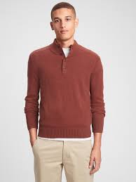 Mockneck Henley Sweater Gap Factory