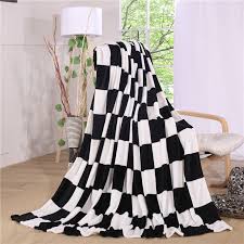 Black And White Grid Throw Blanket Throw Blanket Flannel Microfiber Soft Warm Soft Cozy Fluffy Multi Role For Nap Blanket Or Bed Blanket Black And White Soft Blankets Throw Blanket Adult Bedding