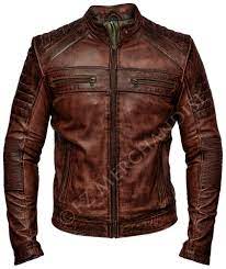 Mens Biker Vintage Antique Brown Cafe Racer Real Leather Jacket B18 Ebay Brown Leather Jacket Men Cafe Racer Leather Jacket Real Leather Jacket