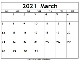 Blank calendar 2021 calendar monthly planner contact about. March 2021 Calendar Free Printable Calendar Com