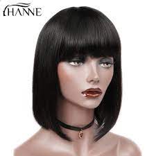 Patlama Ile Hanne Sac Brezilyali Duz Peruk 100 Insan Sac Peruk On Koparip Kisa Insan Sac Peruk Tam Dante Short Bob Wigs Wigs With Bangs 100 Human Hair Wigs