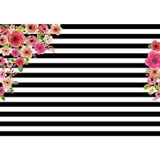 Black And White Stripes With Flowers Background Hellodecor Polyester Fabric 7x5ft Photography Backdrops Black And White Stripe Watercolor Pink Flower Banner Birthday Party Wedding Decoration Bridal Shower Pho In 2020 Pink Watercolor Flower Flower Backdrop Wedding Bridal Shower Photos