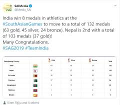 2 days ago · here are the top 5 countries (and ties) along with india's tally in terms of medal count. South Asian Games 2019 India Takes Medal Tally To 132 Sportz Business