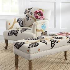 Linnet Embroidered Bench Grandin Road In 2020 Chic Accent Chairs Upholstered Chairs Funky Furniture