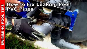 Pvc pipes and joint fittings are typically glued together with pvc solvent glue. How To Fix Leaking Swimming Pool Pvc Pipes Youtube
