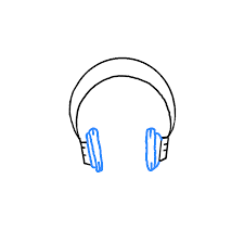 It should go from the top of one headphone, through the other headphone, culminating at the base of the inner oval. How To Draw Headphones Step By Step Easy Drawing Guides Drawing Howtos