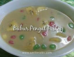 Bubur tepung pulut ini juga dikenali dengan nama bubur candil dan ia menggunakan tepung pulut dan santan sebagai bahan utama. Resepi Bubur Pengat Pisang Cha Cha Ceritera Ibu