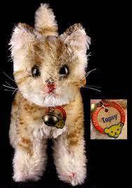 Rare Next To Largest Steiff Brown Tabby Striped Cat Kitten Tapsy Id Cat Plush Steiff Striped Cat