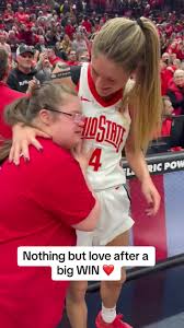 This wholesome moment between Jacy Sheldon and her sister (via Kellyanne  Stitts/WSYX) #collegebasketball #ohiostatebuckeyes #ThatsaW