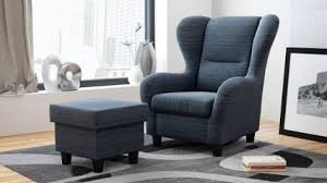 Mobelfreude Savana05 Ohrensessel Sessel Blau Mit Hocker Relaxsessel Deutsche Qualitat Strukturstoff Luxus Blau Amazon Ohrensessel Sessel Mit Hocker Sessel