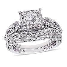 Womens Loveblooms Sterling Silver 1 5ctw Diamonds Bridal Ring Set Boscov S